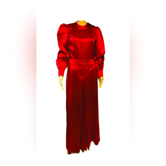 Dresses & Skirts - Red satin vintage 70’s palazzo leg jumper. Stunning! Size small “McLeod” tag.